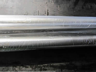 Two polished rod covered by the plastic film.