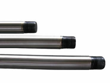Three pieces of regular polished rod on the white background.