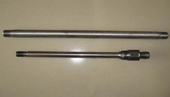 A piece of regular polished rod and a piece of end upsetting polished rod.